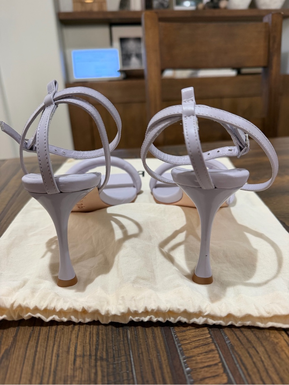 Tibi Hugh Sandal Lavender Nappa Leather Strappy Heels Sz 39.5 - Picture 6 of 8